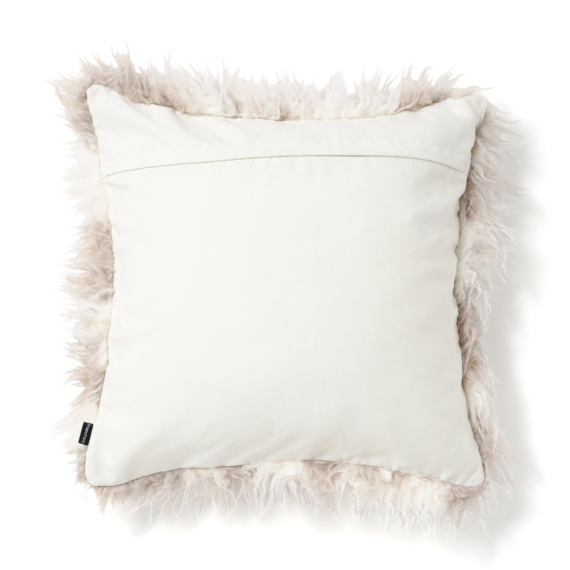 Fur cushion cover 450 x 450 White x Beige