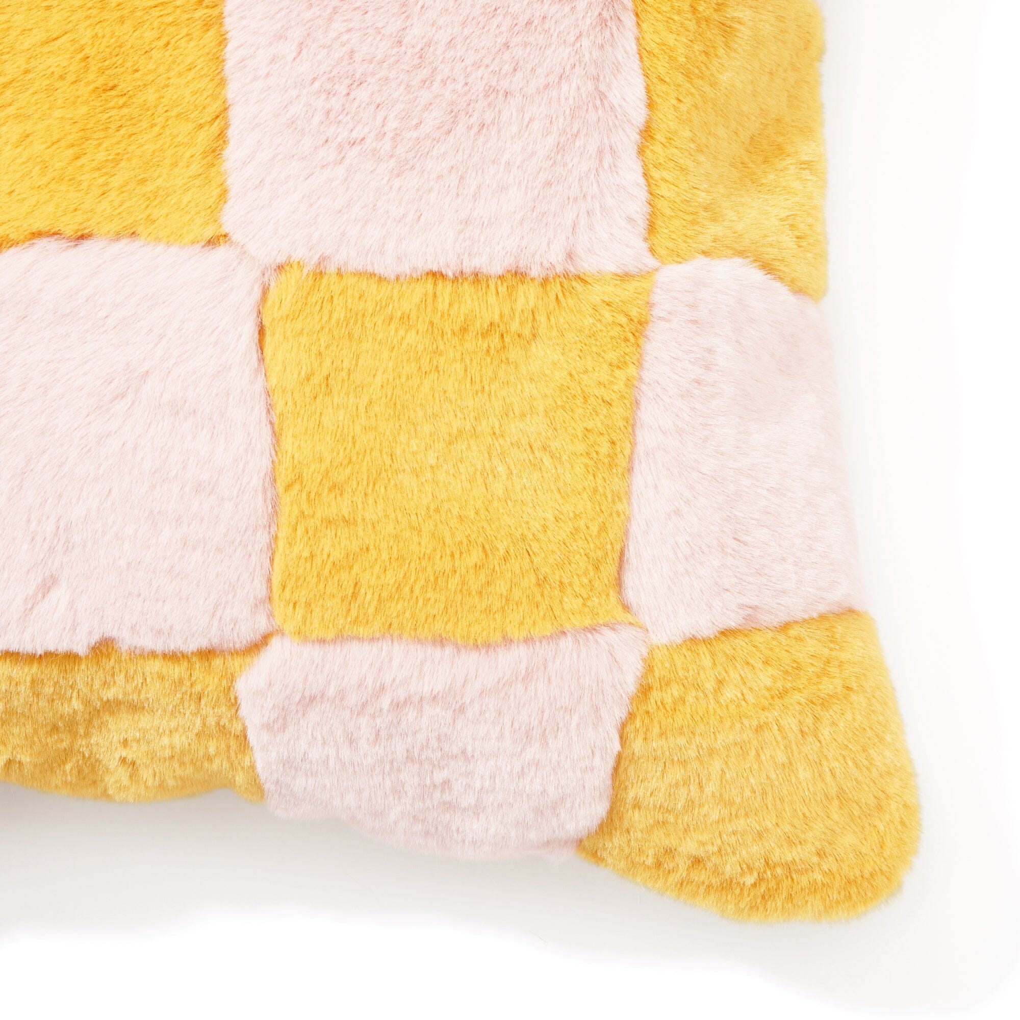 Fur C Cushion Cover 450 X 450 Yellow X Pink