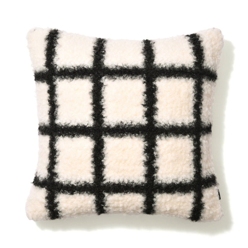 Check Boa Cushion Cover 450 X 450 White X Black