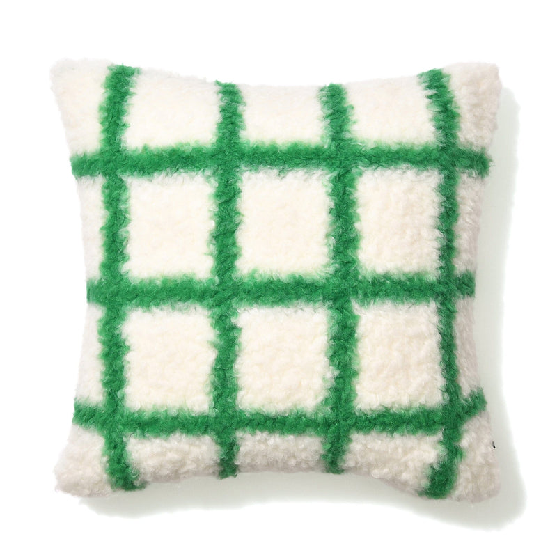 Check Boa Cushion Cover 450 X 450 White X Green