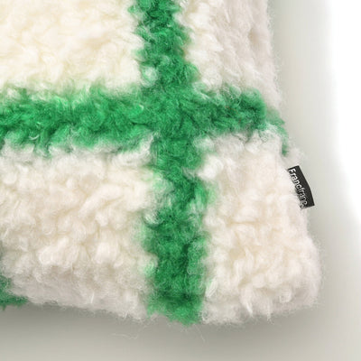 Check Boa Cushion Cover 450 X 450 White X Green