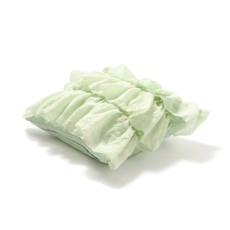 Flower Emb Frill Cushion Cover 450 X 450 Light Green