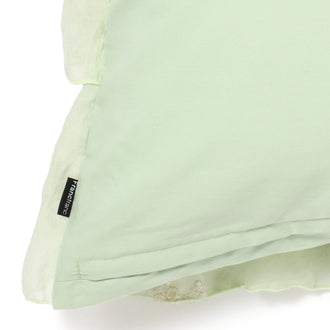 Flower Emb Frill Cushion Cover 450 X 450 Light Green