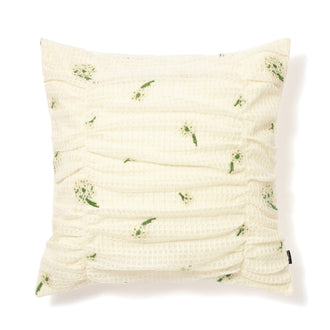 Flower Emb Gathered Cushion Cover 450 X 450 White