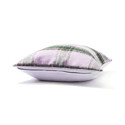 Mohair-Like Check Cushion Cover 450 X 450 Purple X Green