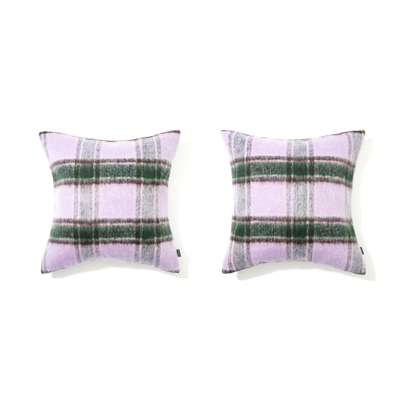 Mohair-Like Check Cushion Cover 450 X 450 Purple X Green