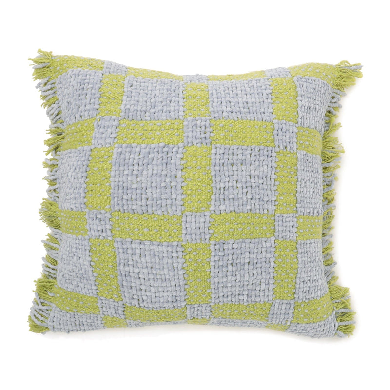 Weave check cushion cover 450 x 450 green x blue