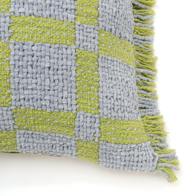 Weave check cushion cover 450 x 450 green x blue