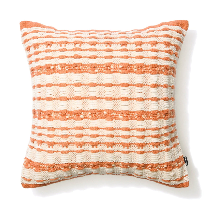 Weave Border Cushion Cover 450 x 450 Ivory x Orange