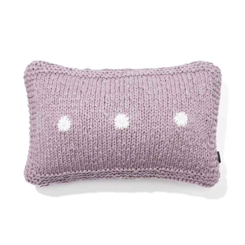 Knit Flower Cushion Cover 400 x 250 Purple