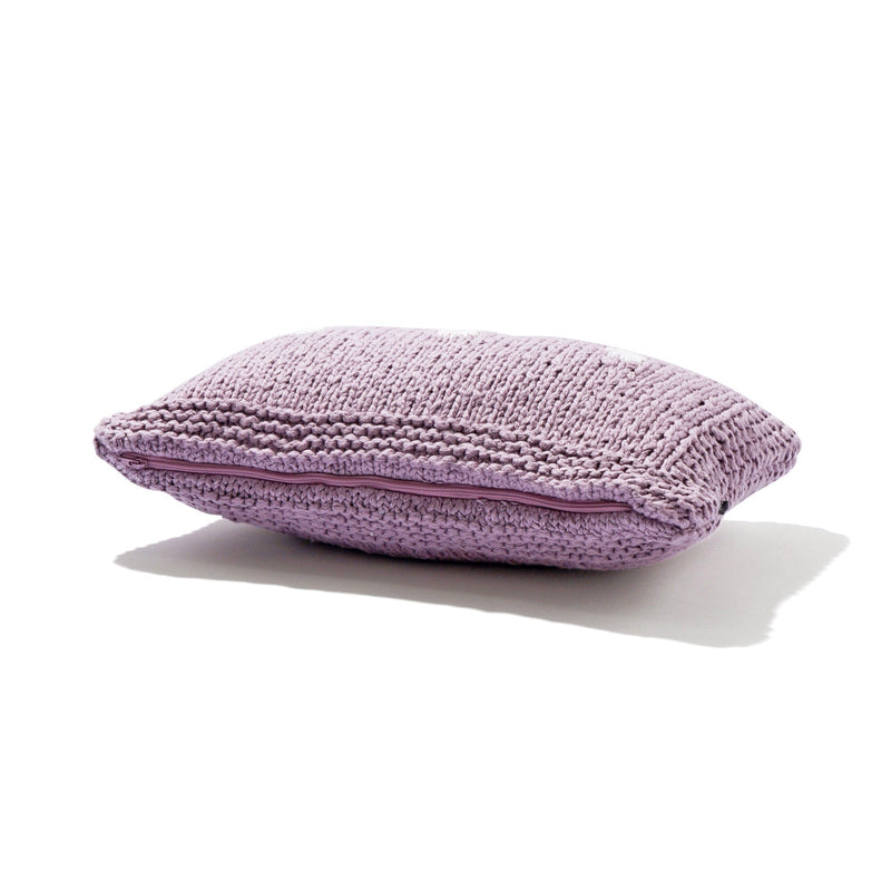 Knit Flower Cushion Cover 400 x 250 Purple