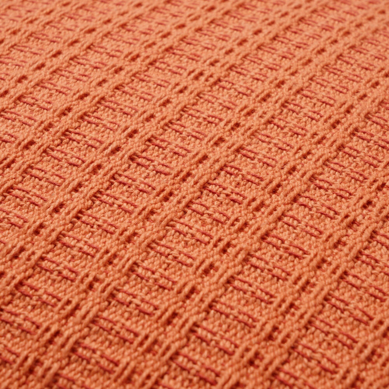 Weave check cushion cover 450 x 450 orange