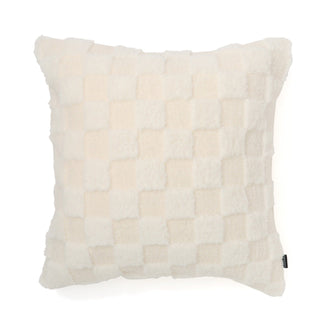 Checkerboard Cushion Cover 450 X 450 White