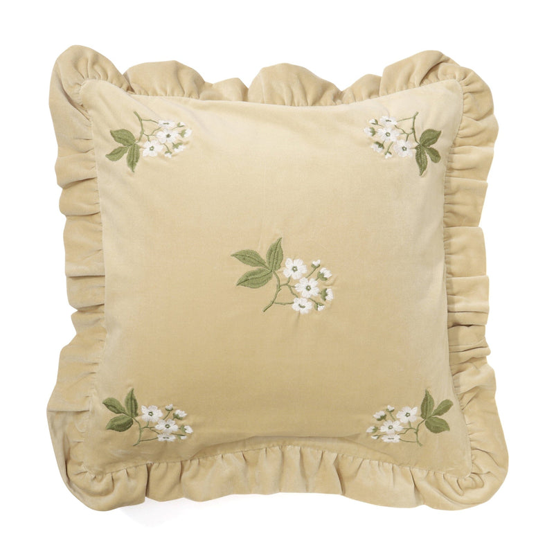 Emb Flower Frill Cushion Cover 450 X 450 Beige