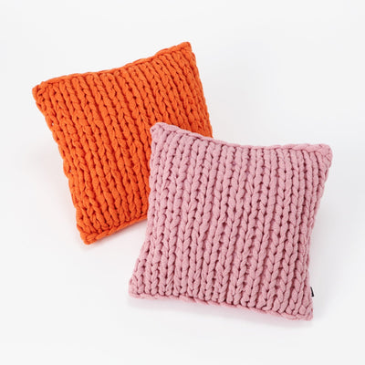 Chunky Knit Cushion Cover 450 X 450 Orange