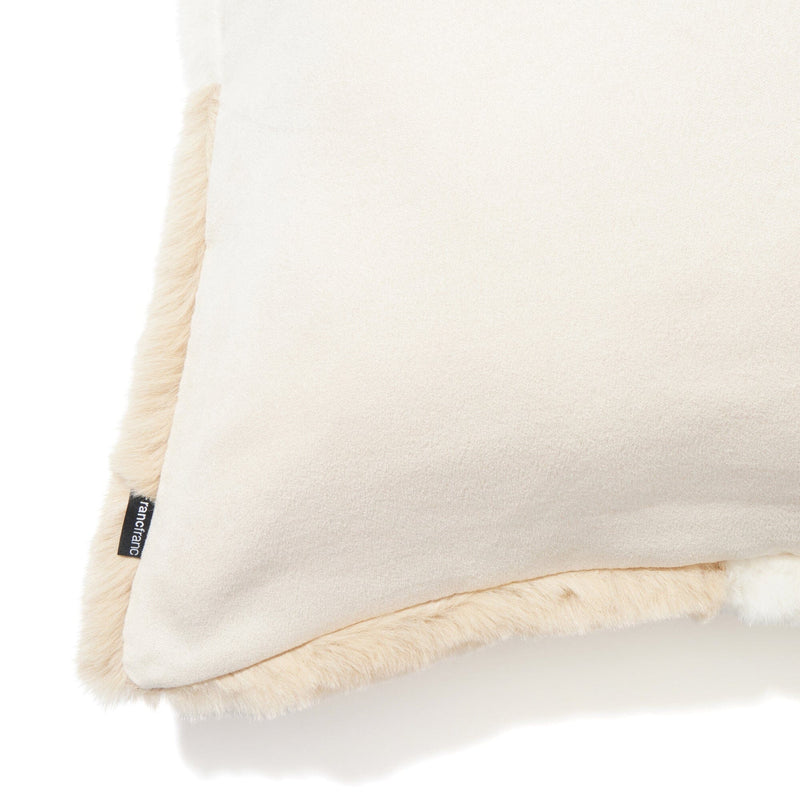 Fur AC Cushion Cover 450 X 450 White X Beige