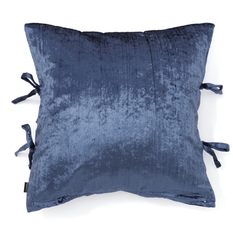 Velvet Ribbon Cushion Cover 450 x 450 Navy