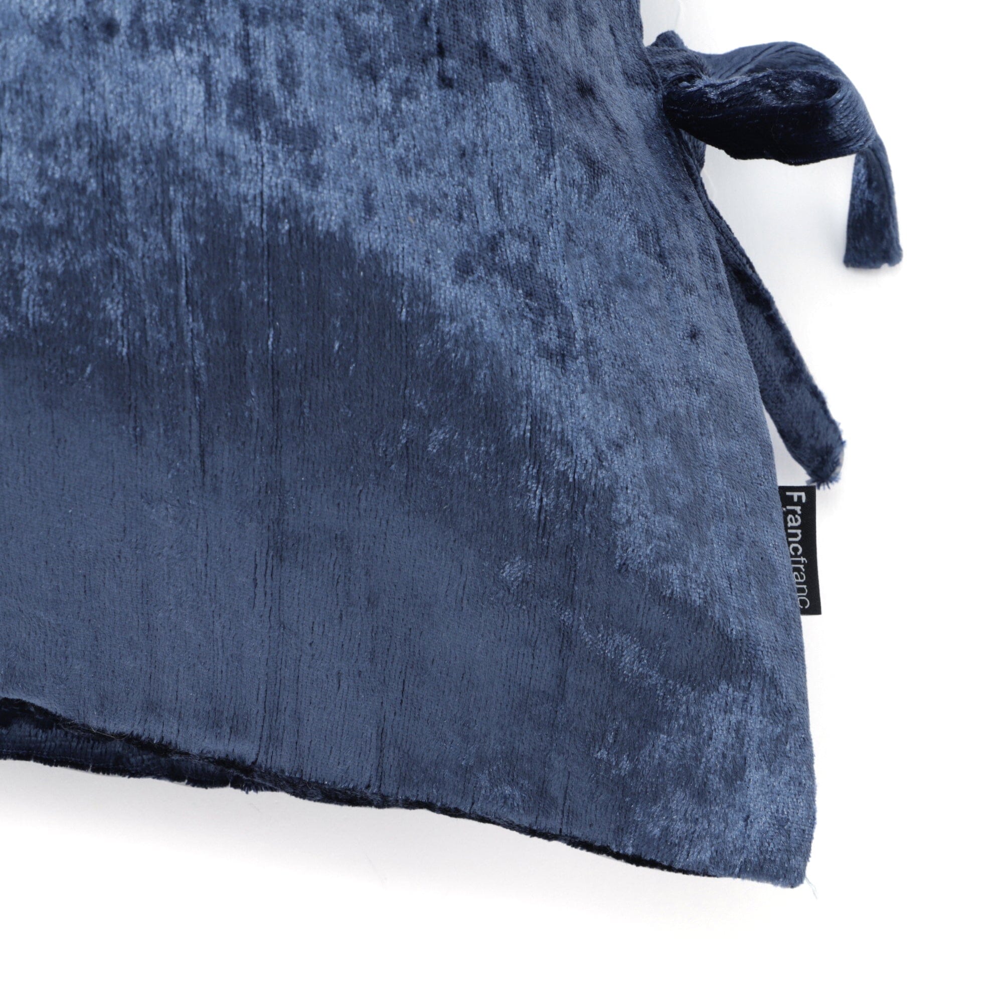 Velvet Ribbon Cushion Cover 450 x 450 Navy