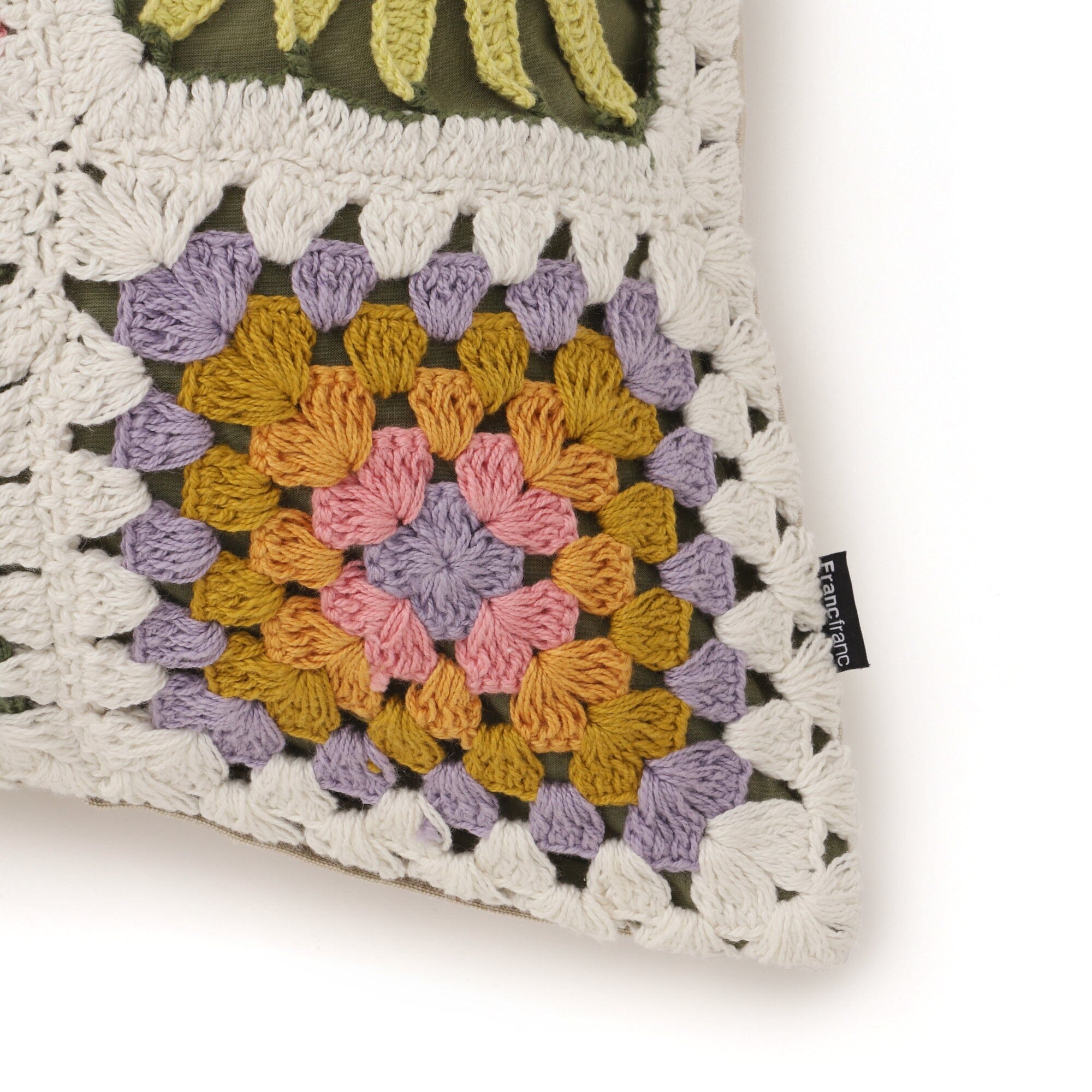 Crochet Flower Cushion Cover 450 X 450 Multi