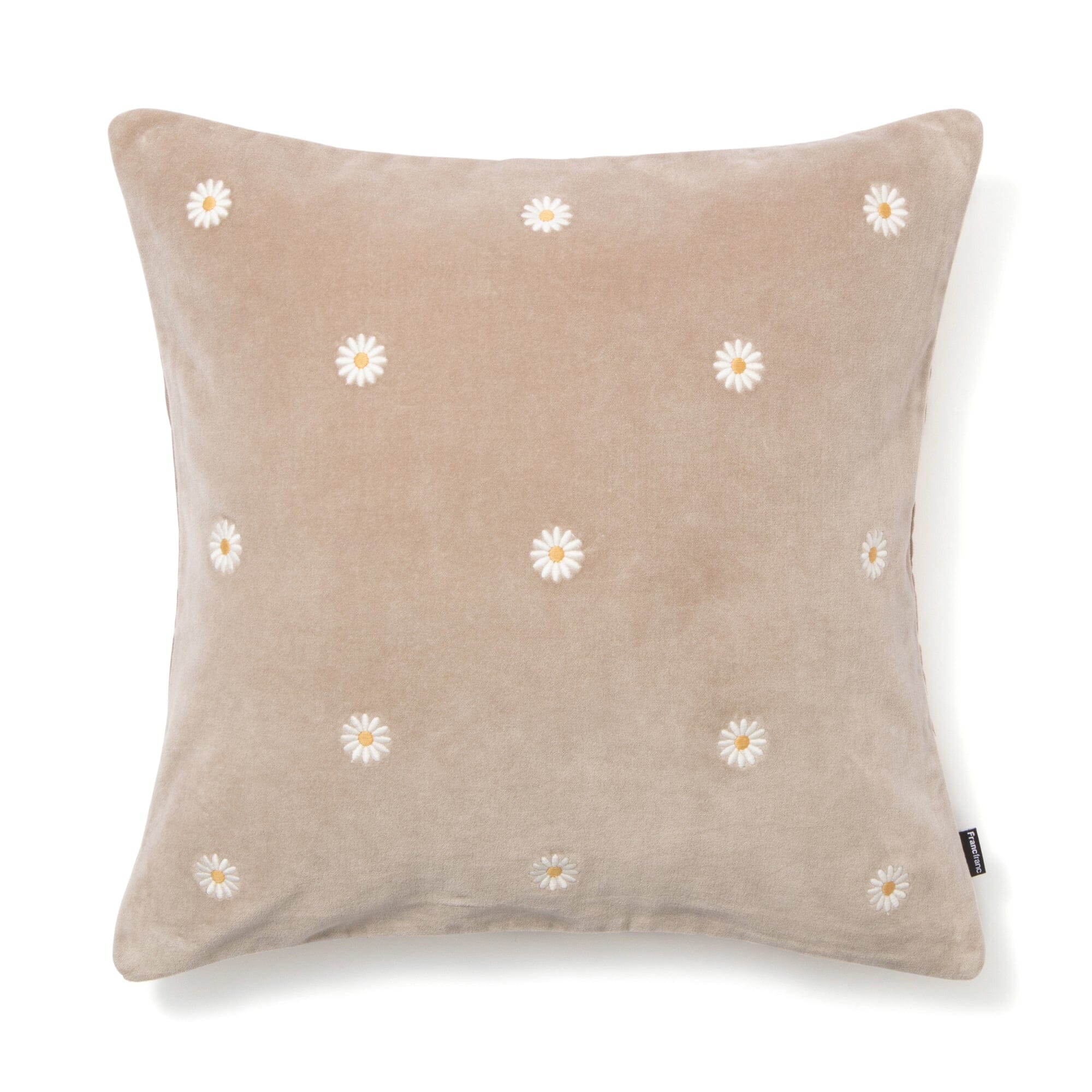 Emb Flower Cushion Cover 450 X 450 Beige