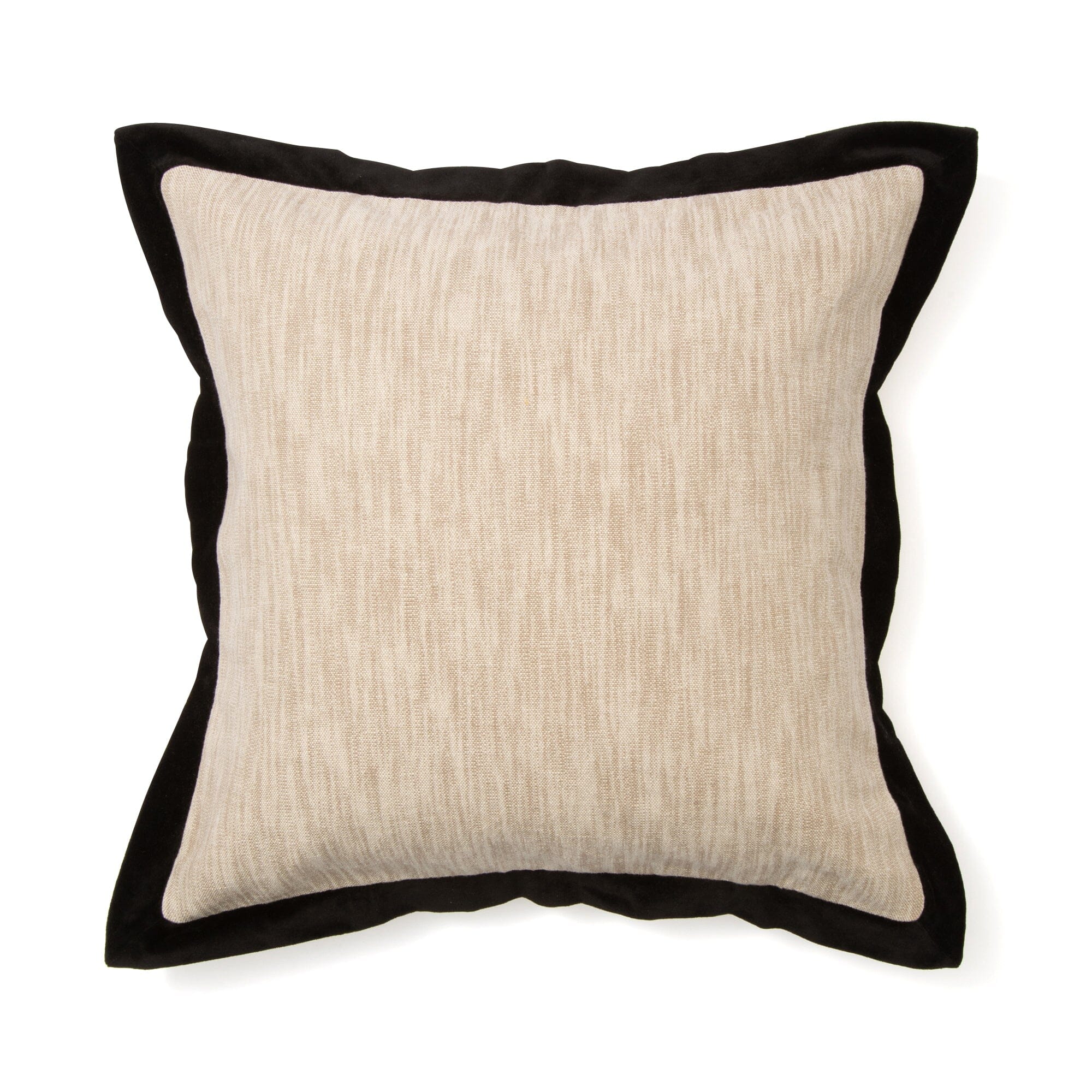 Velvet Flange Cushion Cover 600 X 600 Natural