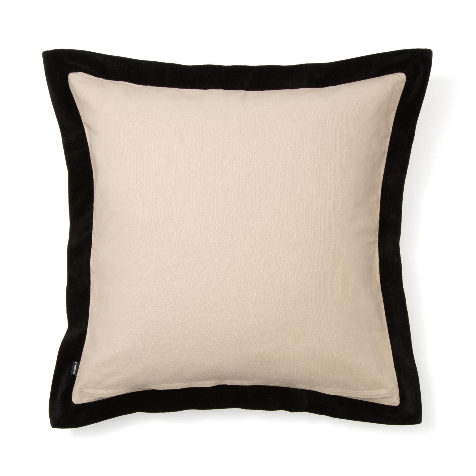 Velvet Flange Cushion Cover 600 X 600 Natural