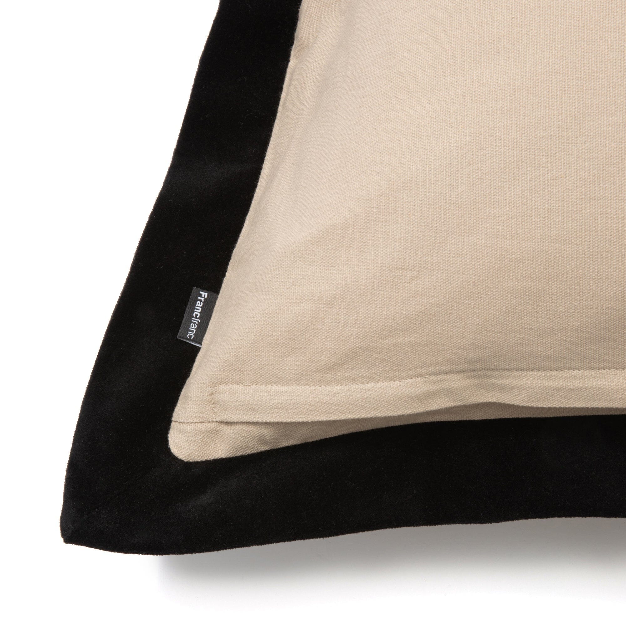 Velvet Flange Cushion Cover 600 X 600 Natural