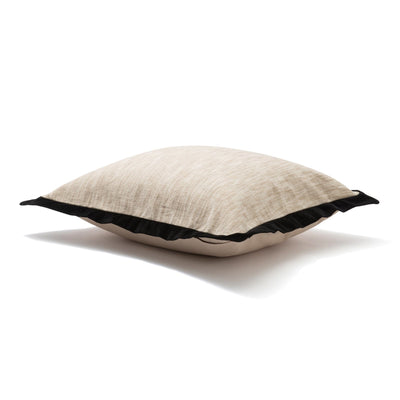 Velvet Flange Cushion Cover 600 X 600 Natural