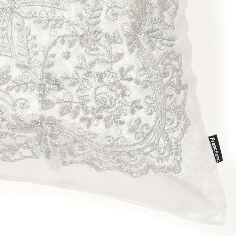 Emb Ornamentc Cushion Cover 450 X 450 White