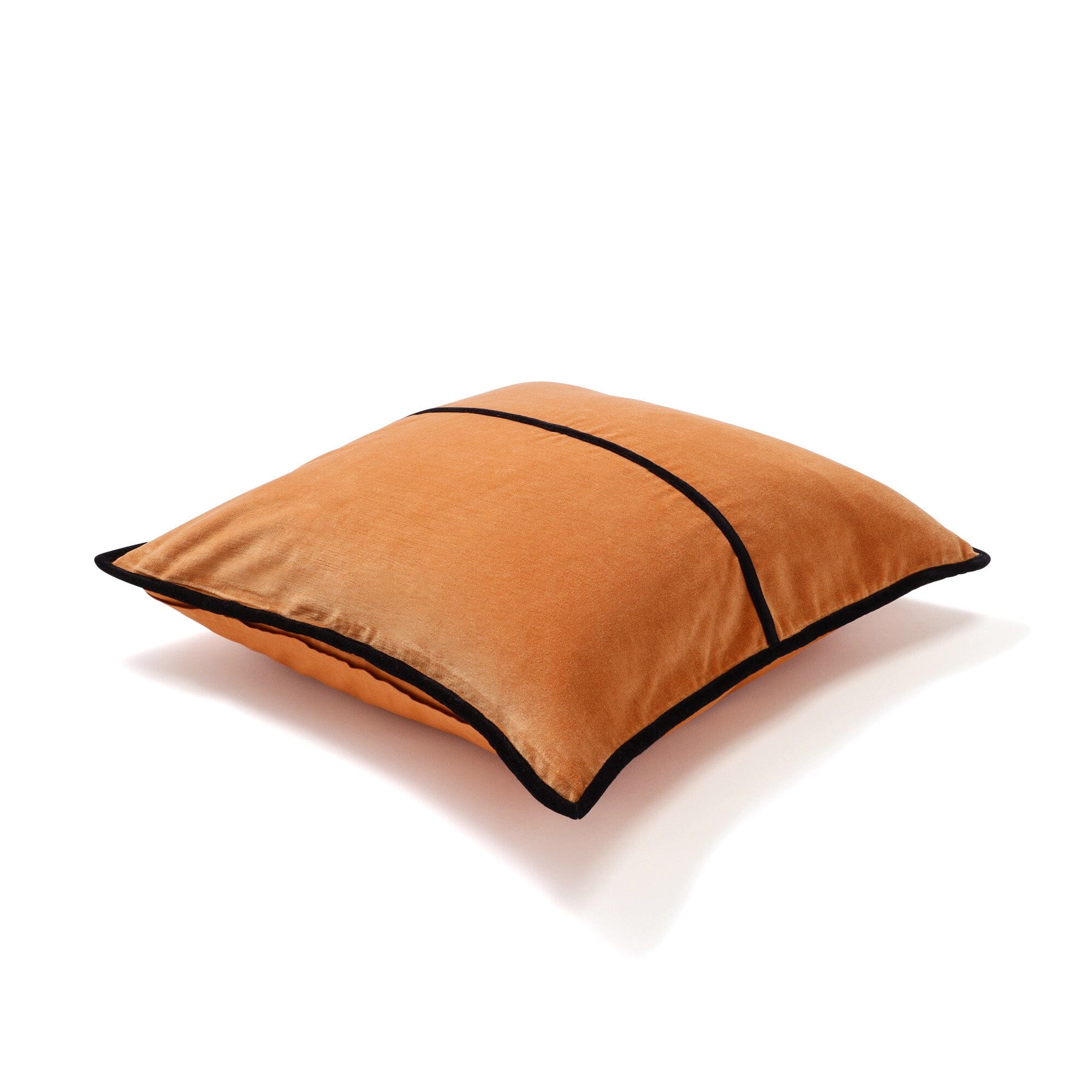 Velvet Line Cushion Cover 600 X 600 Orange