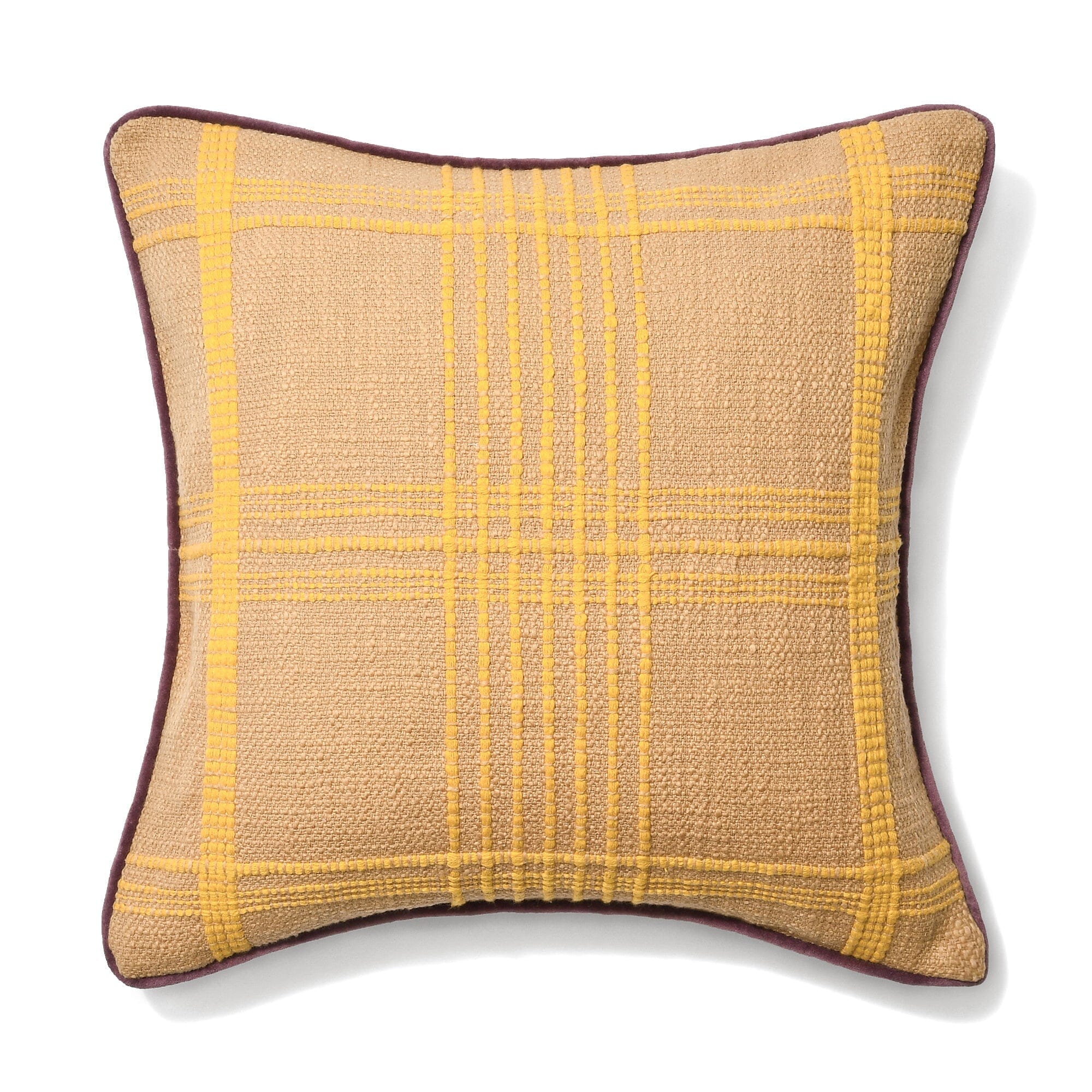 Weave Check Cushion Cover 450 x 450 Beige