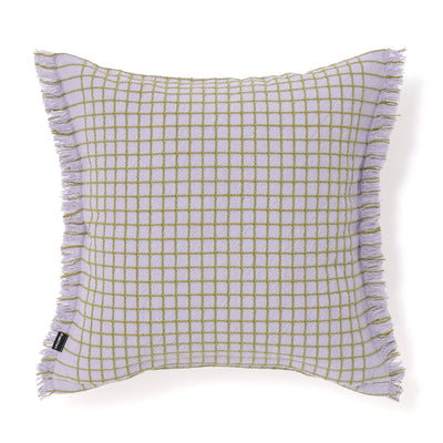Windowpane Fringe Cushion Cover 450 x 450 Light Purple