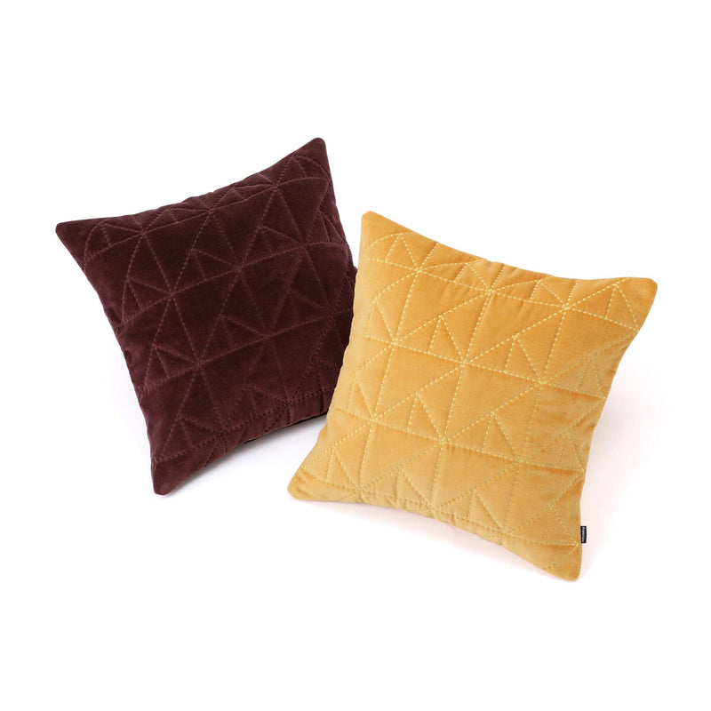 Geometric Quilt Cushion Cover 450 x 450 Brown