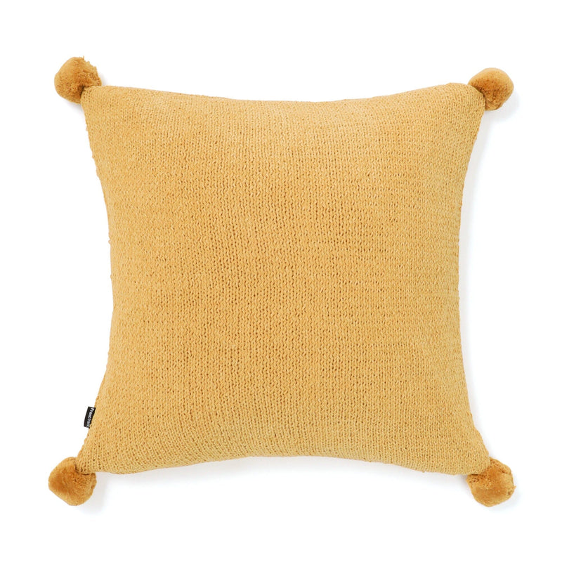 Pompon Knit Cushion Cover 450 X 450 Yellow