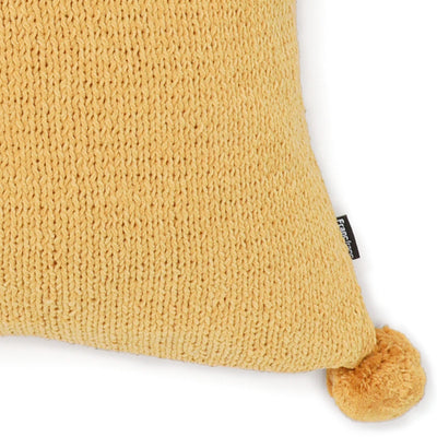 Pompon Knit Cushion Cover 450 X 450 Yellow