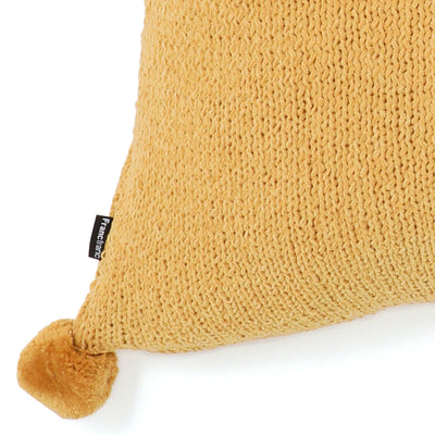 Pompon Knit Cushion Cover 450 X 450 Yellow