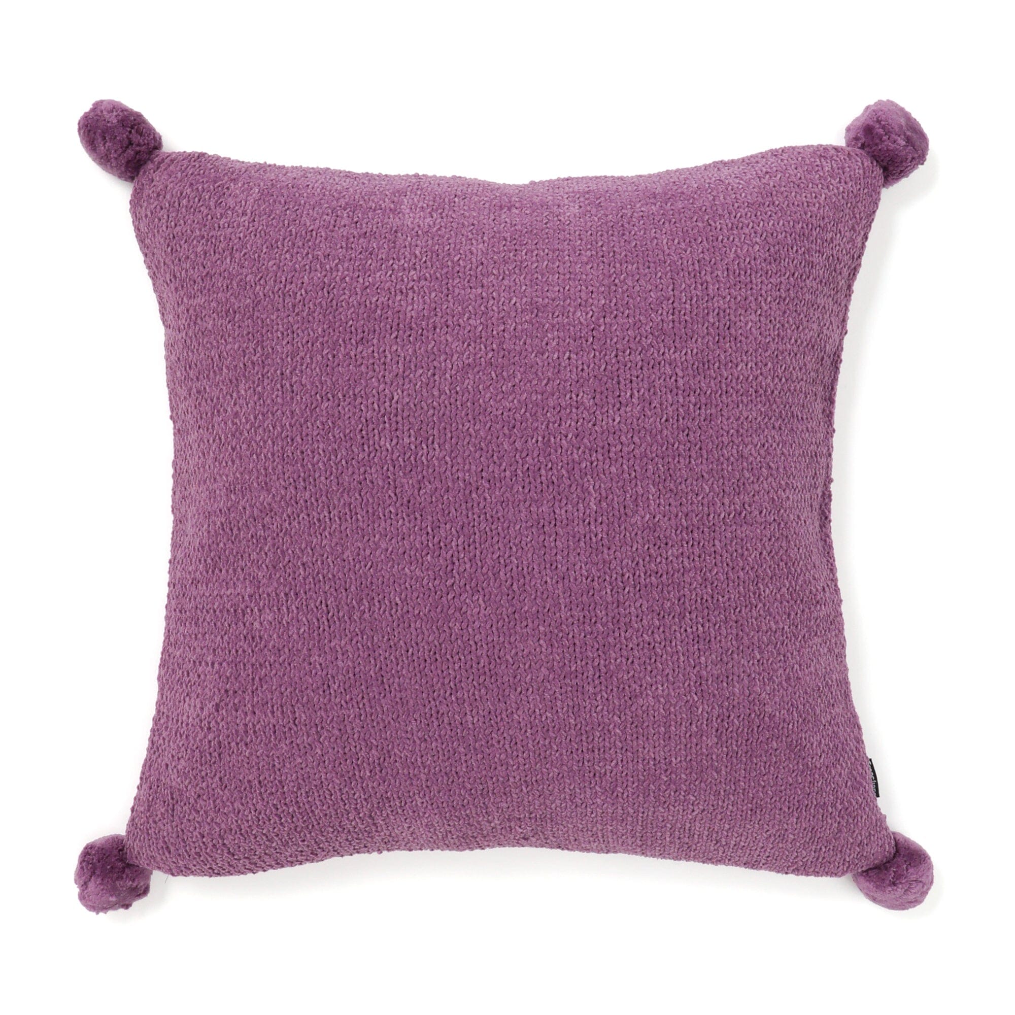 Pompon Knit cushion cover 450 x 450 Purple