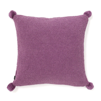 Pompon Knit cushion cover 450 x 450 Purple