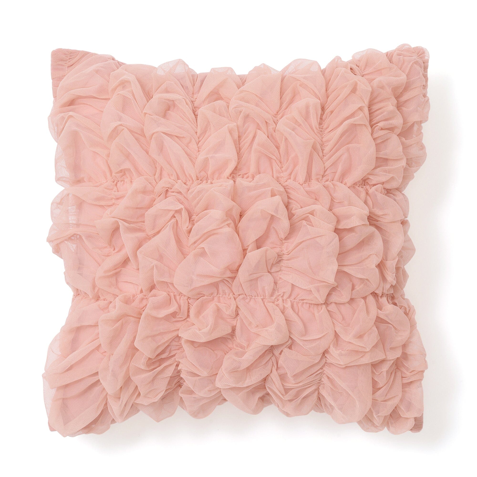 Smocking Tulle Cushion Cover 450 X 450 Pink