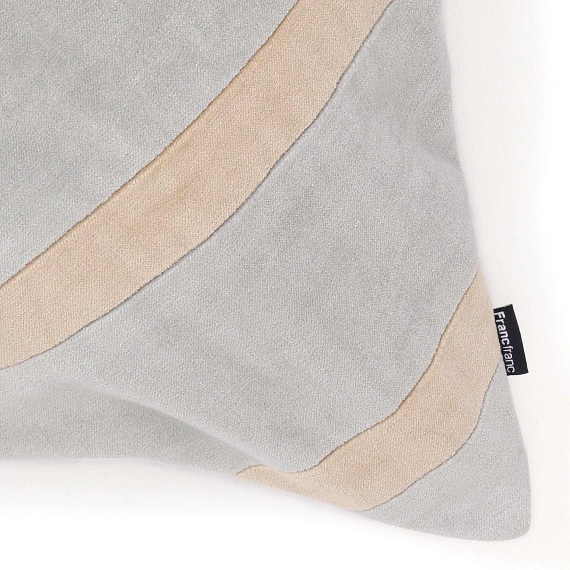 Velvet Stripe Cushion Cover 450X450 Gray X Beige