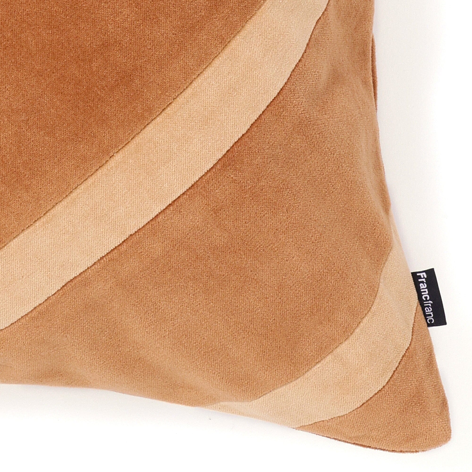 Velvet Stripe Cushion Cover 450X450 Brown X Beige