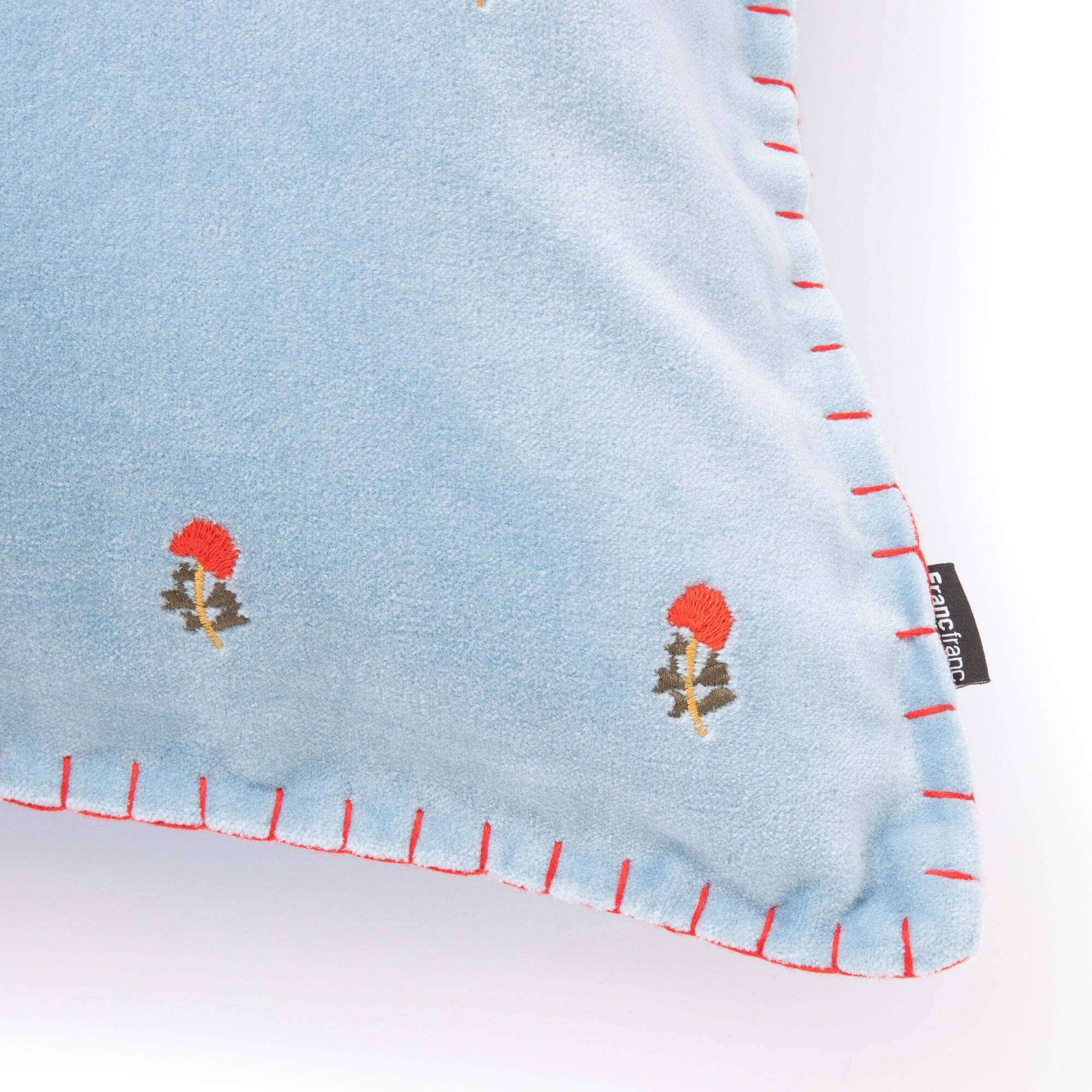 Emb Flower Cushion Cover 450X450 Blue