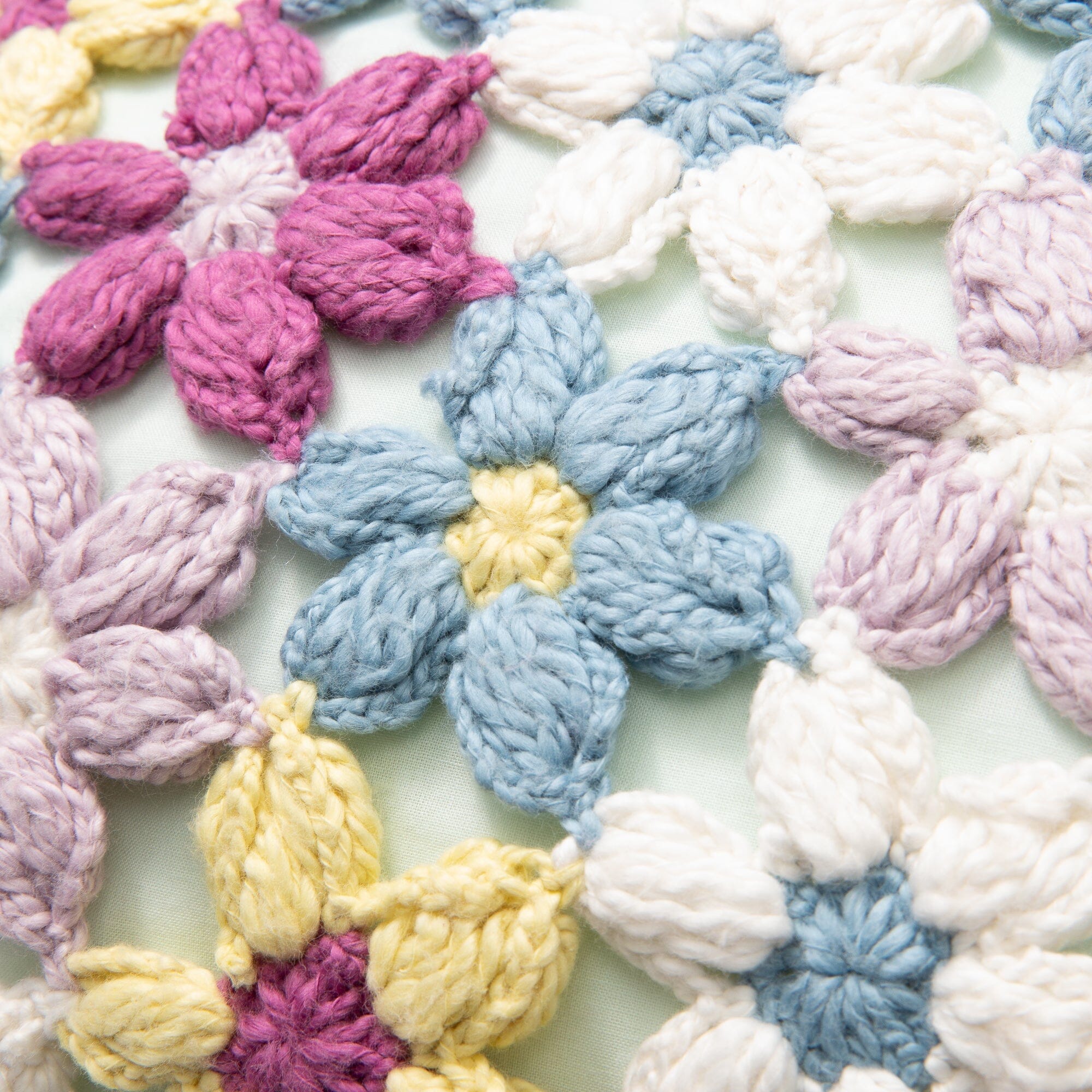 Crochet Flower Cushion Cover 450X450 Multi