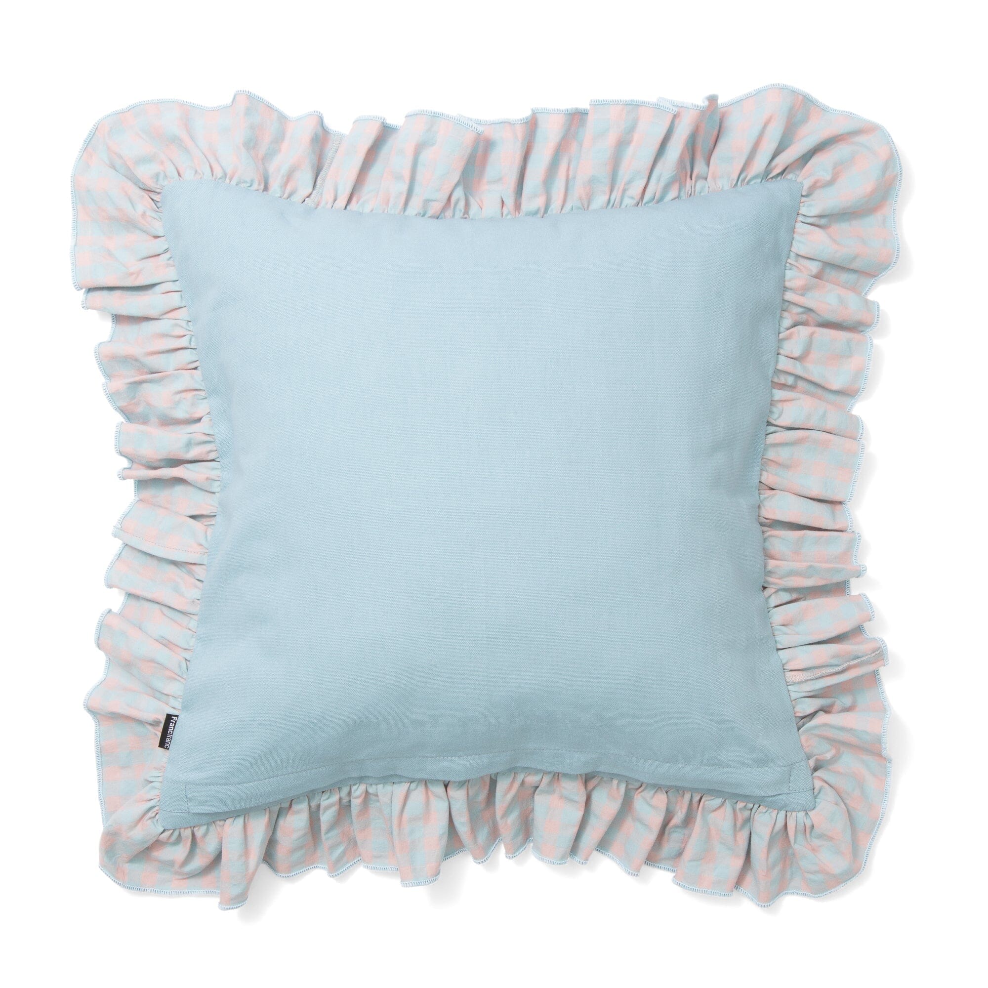 Frill Check Cushion Cover 450X450 Pink X Blue