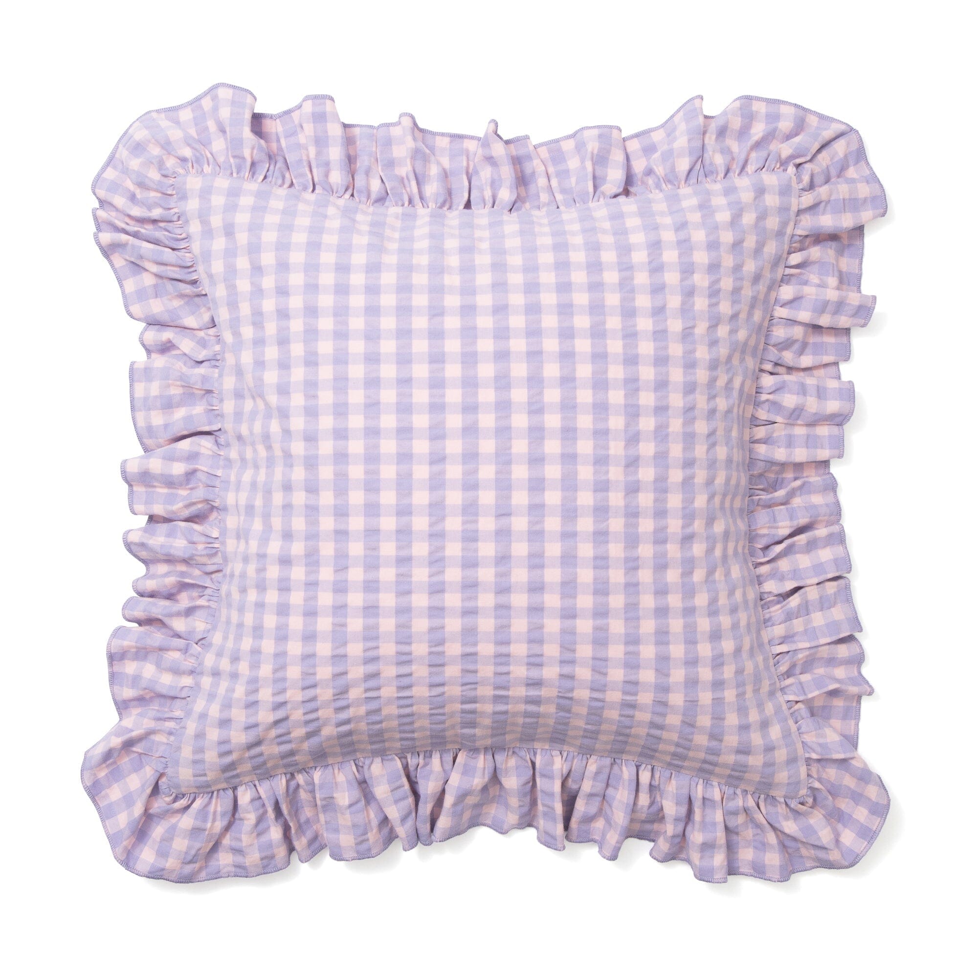 Frill Check Cushion Cover 450X450 Pink X Purple