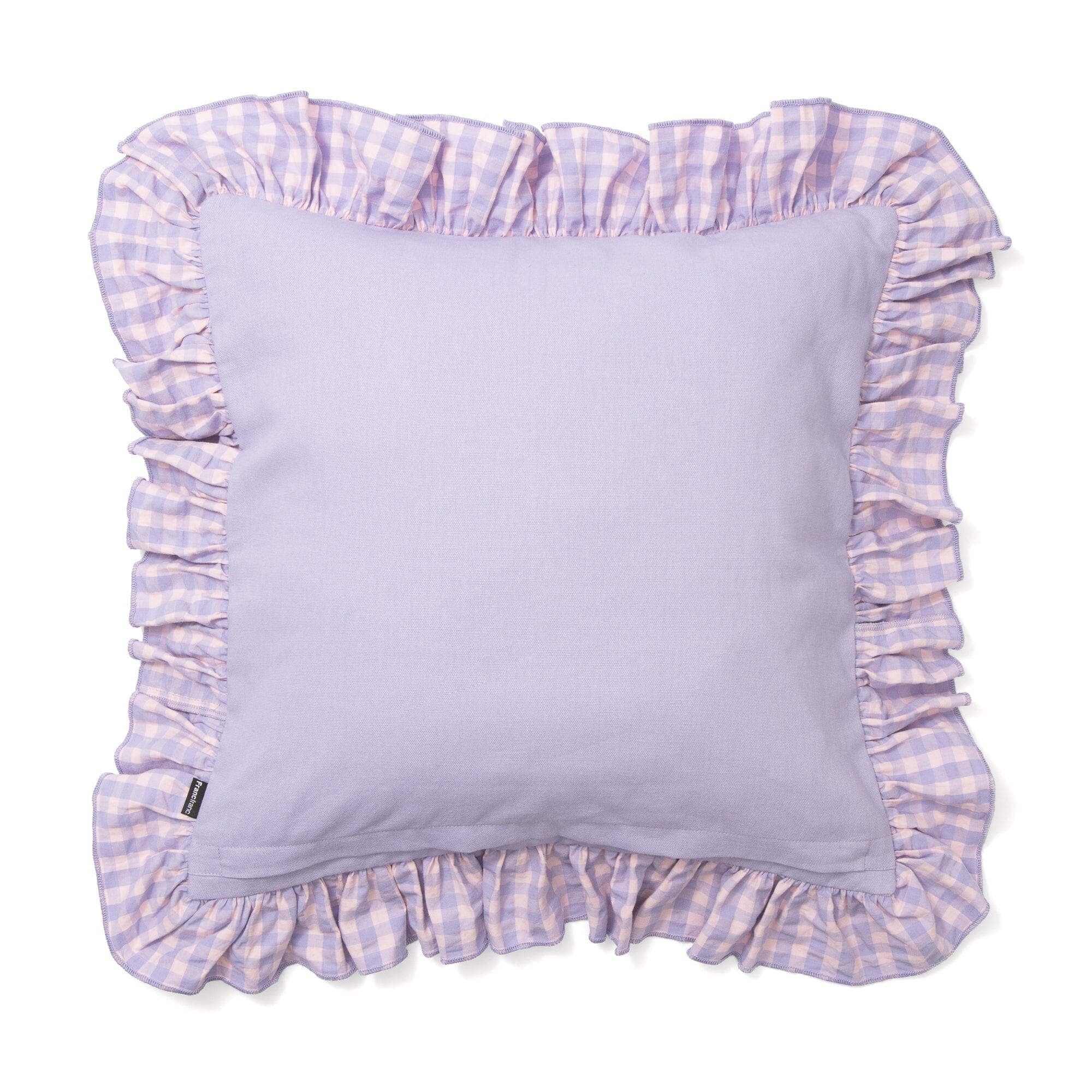 Frill Check Cushion Cover 450X450 Pink X Purple