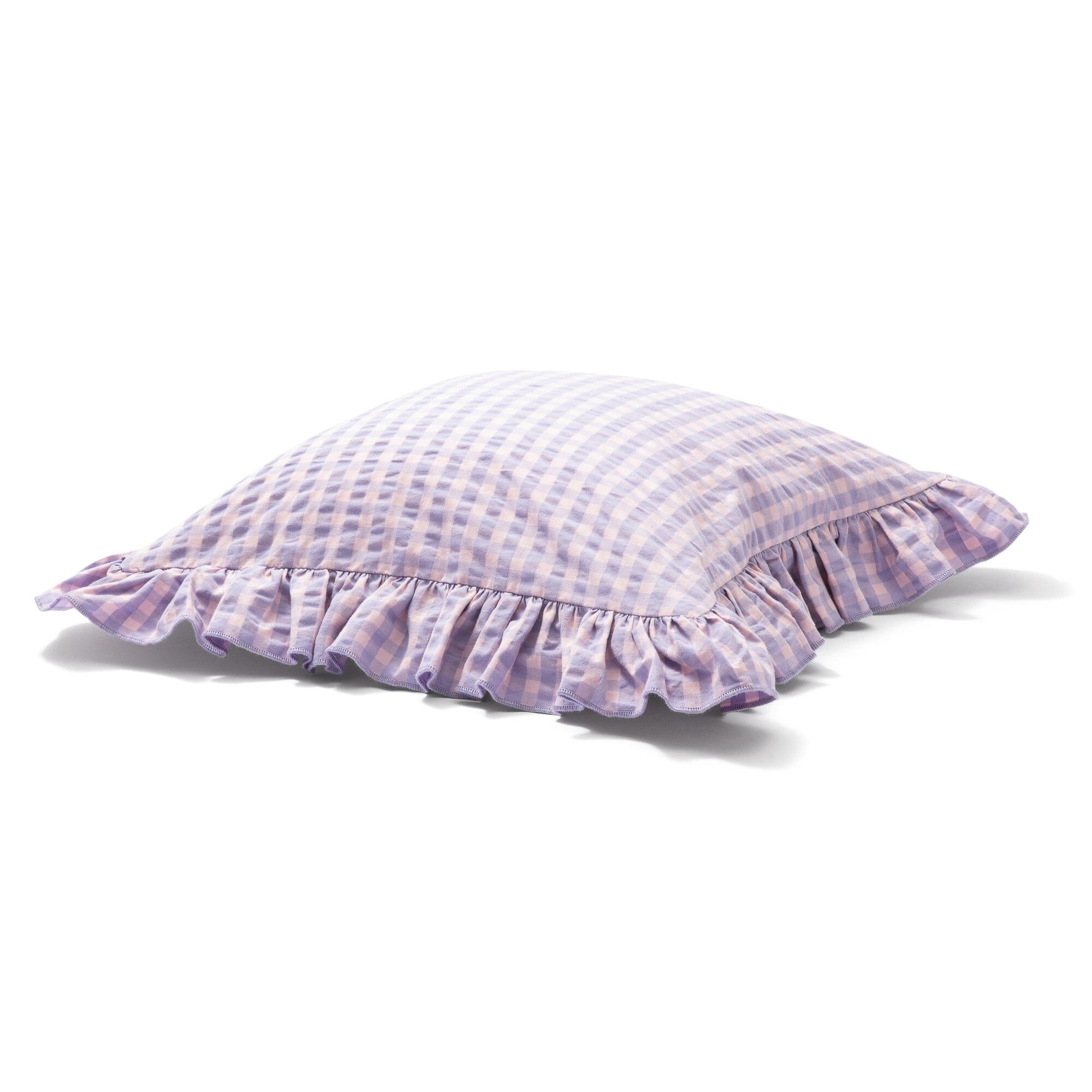 Frill Check Cushion Cover 450X450 Pink X Purple