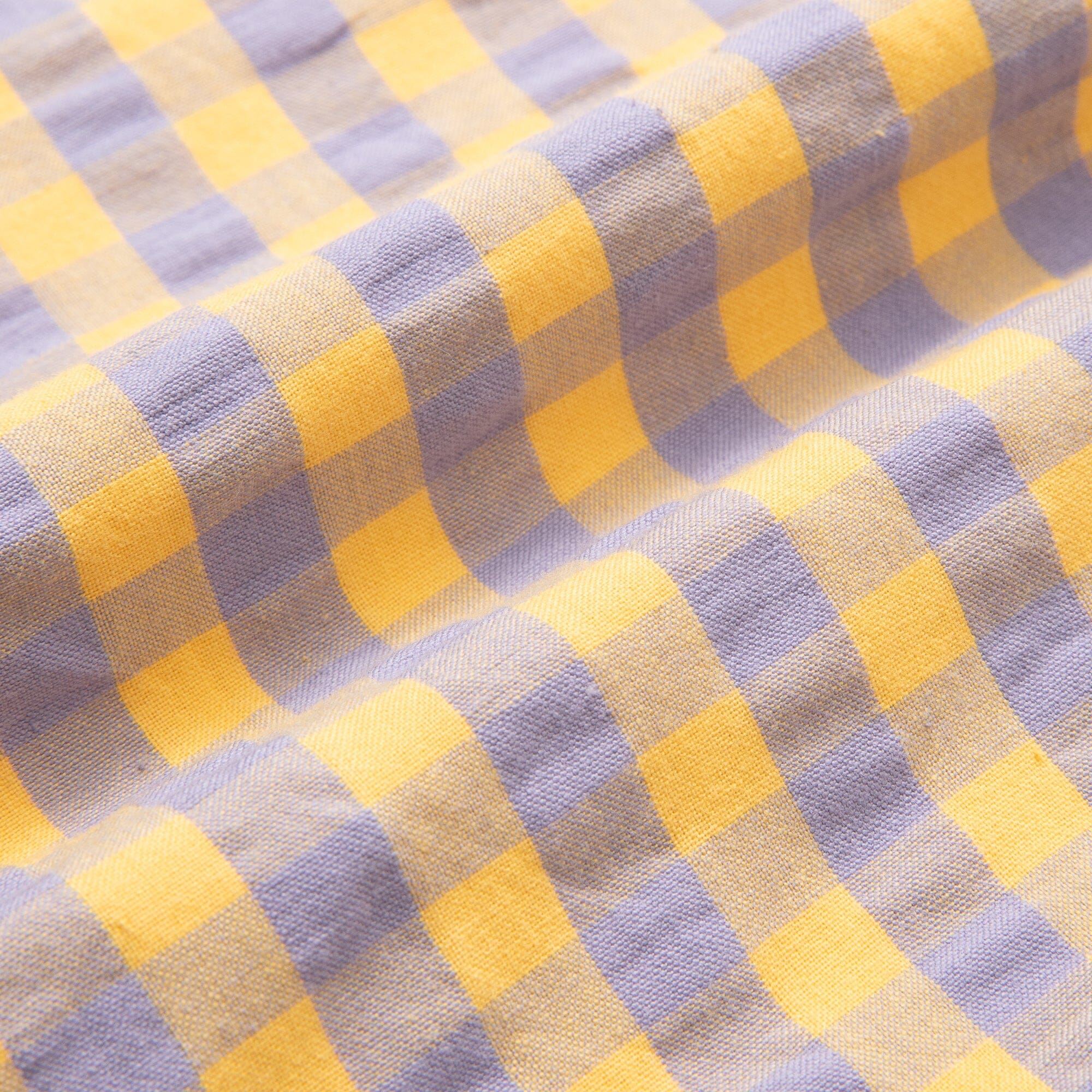 Frill Check Cushion Cover 450X450 Yellow X Purple