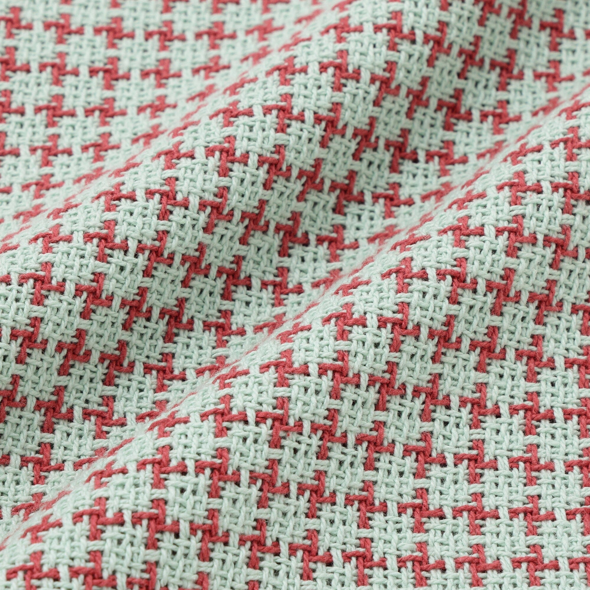 Weave Cross Cushion Cover 450X450 Light Green X Brown