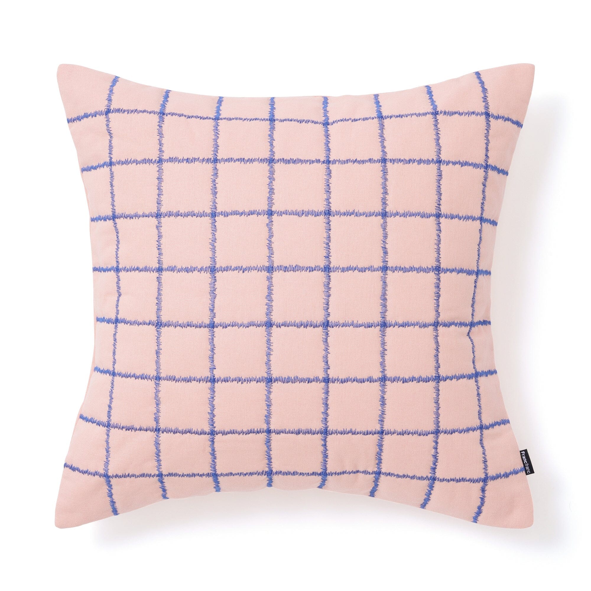 Zigzag Windowpane Cushion Cover 450X450 Pink X Blue